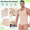 Gleefeat Mens Full Body Shaper Mens Shapewear Bodysuit Tummy Control