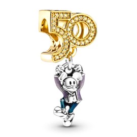 MITSOKU Mouse 50th Anniversary Pendants Beads for Bracelets Necklaces 925 Sterling Silver Cartoon Animal Mouse Charms Jewelry Gift for Women