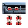 Sandfren Bling Car Cherry Vent Clips, 4PCS Crystal Rhinestone Auto