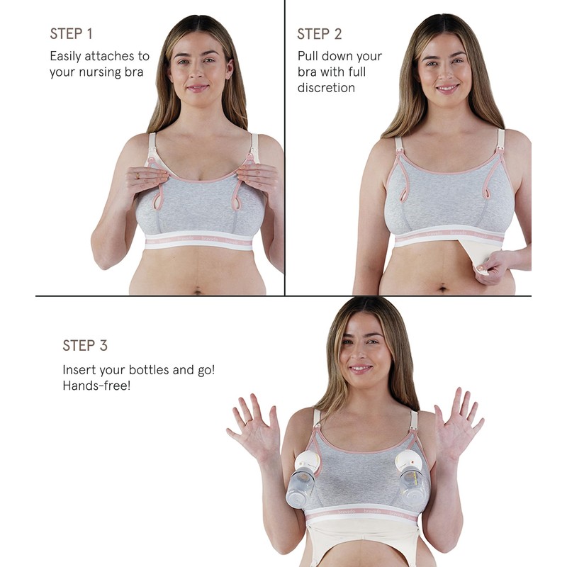 Bravado Women's Clip and Pump Maternity Bra, Grey Hellgrau Meliert),