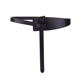 AWOCAN Womens Belts Waist Belt for Women Tie a Knot Dress Knot Belt Leather belts Coat Belt (BLACK)