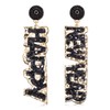 New Year Earrings for Women Sequins Happy New Year Letter
