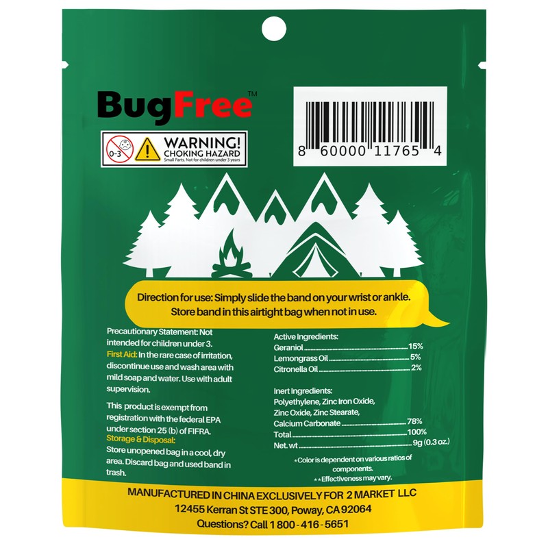 BugFree Mosquito Repellent Bracelets (10 Pack) Mosquito Repellent Bracelets for