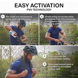 COLD FACTOR - Mini toalla refrescante para el cuello, toalla refrescante para correr, toallas frías para deportes, golf, construcción y clima cálido, toalla fresca, toallas deportivas para cuello con