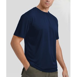 SHEKINI Rashguard Men's UV Protection Shirt Men's Quick-Drying Lightweight Breathable Sun Protection for Outdoor Surfing Swimming Running Fishing Water Shirts Sun Protection T-Shirt, darkblue