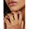 Suplight 18K Gold Plated Initial Ring, Thumb Ring Thick, Open