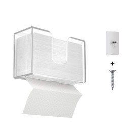 IEEK Paper Towel Dispenser Wall Mount Acrylic Paper Towel Holder for Bathroom Office and Kitchen,Hand Towel Dispenser Fits Multi-Fold Paper Towel,C-Fold, Zfold,Tri fold Paper Towels,Clear