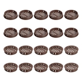 QUARKZMAN Pack of 30 50 mm / 1.97 inch Round Soffit Ventilation Grille, Plastic Soffit Ventilation Cover, Round Mesh Hole Air Slider for Bathroom, Kitchen, Cabinet, Wardrobe, Dark Brown