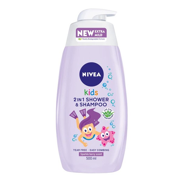 NIVEA Kids 2 In 1 Shower & Shampoo Very Berry
