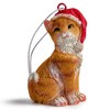 Cat Figurine Christmas Ornaments (Orange Tabby)