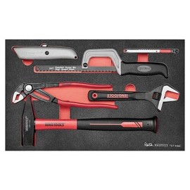 Teng Tools 6 Piece Plier, Wrench, Engineer Hammer, Knife & Saw General EVA Foam Tool Set - TEFX06E