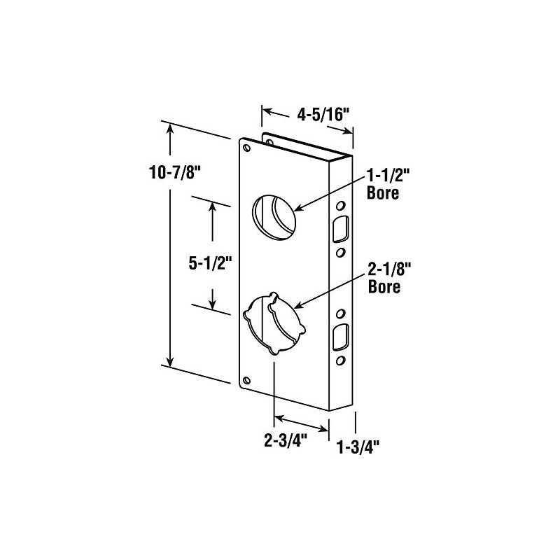 Prime-Line U 9931 Brass Lock and Door Reinforcement Plate for