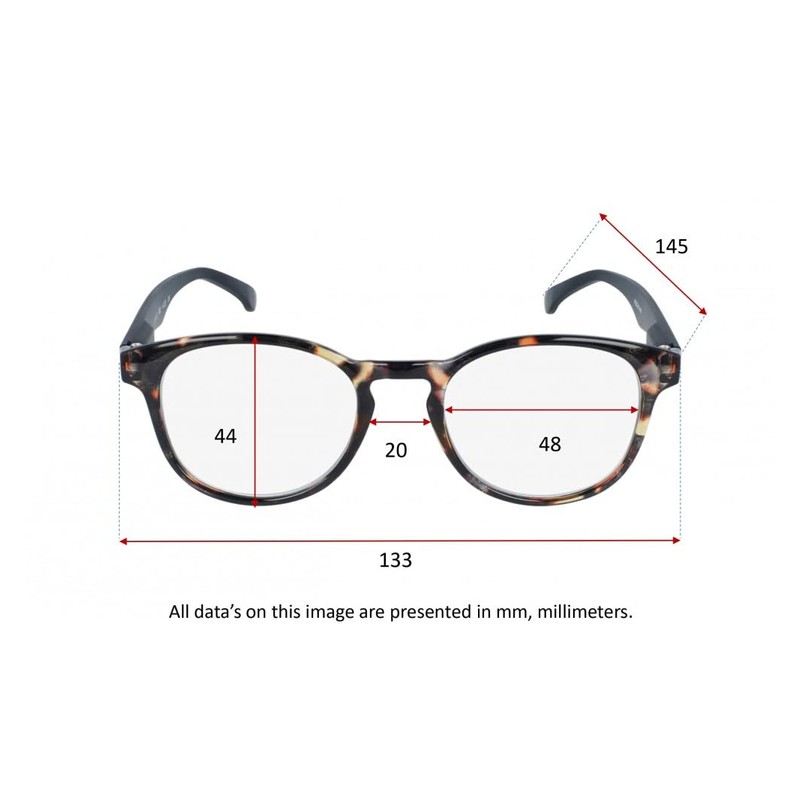 SILAC Lesebrille Herren und Unisex – Runde Gläser – Schildpatt-Muster