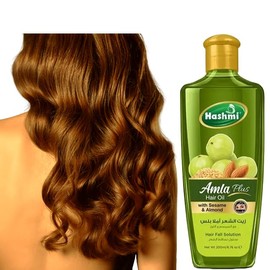 Hashmi Amla Plus Aceite para el Cabello con Sésamo y Almendras, Solución contra la Caída del Cabello, 200 ml, Verde