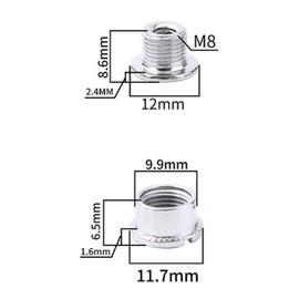 Set of 5, Bicycle Chainring Bolts, M8 Steel, Le Chainring Bolt for Road Bikes, Mountain Bikes (Silver, C-Single Risk)