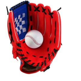 Wonninek Baseball Glove Soft Solid PU Leather Thickening Pitcher Softball Gloves for Kids Teens Adult Professional Baseball Mitt Catching (Red, 12.5 inch)