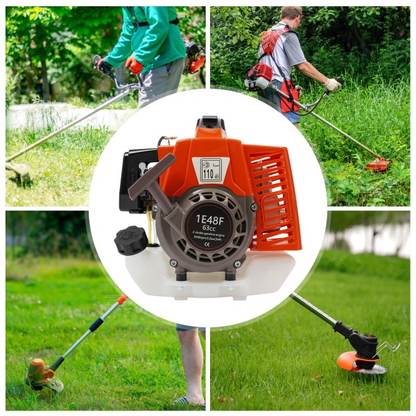 TOOL1SHOoo 2 Strokes Petrol Motor Gasoline Engine 63CC Air-cooled Single-cylinde