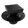WEBANG 4 Inch Square Shower Drain Black Floor Drain with