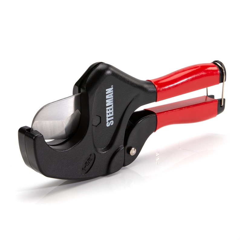 Steelman PVC Pipe Cutter Tool, Cuts 1-⅝-inch Plastic Tube, Ratcheting,