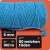 Netuno Sage Green 5mm 100m Macrame Cord, 100% Cotton, Biodegradable,