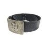 Gents Scottish Leather Kilt Belt and Buckle Thistle Design (Medium)