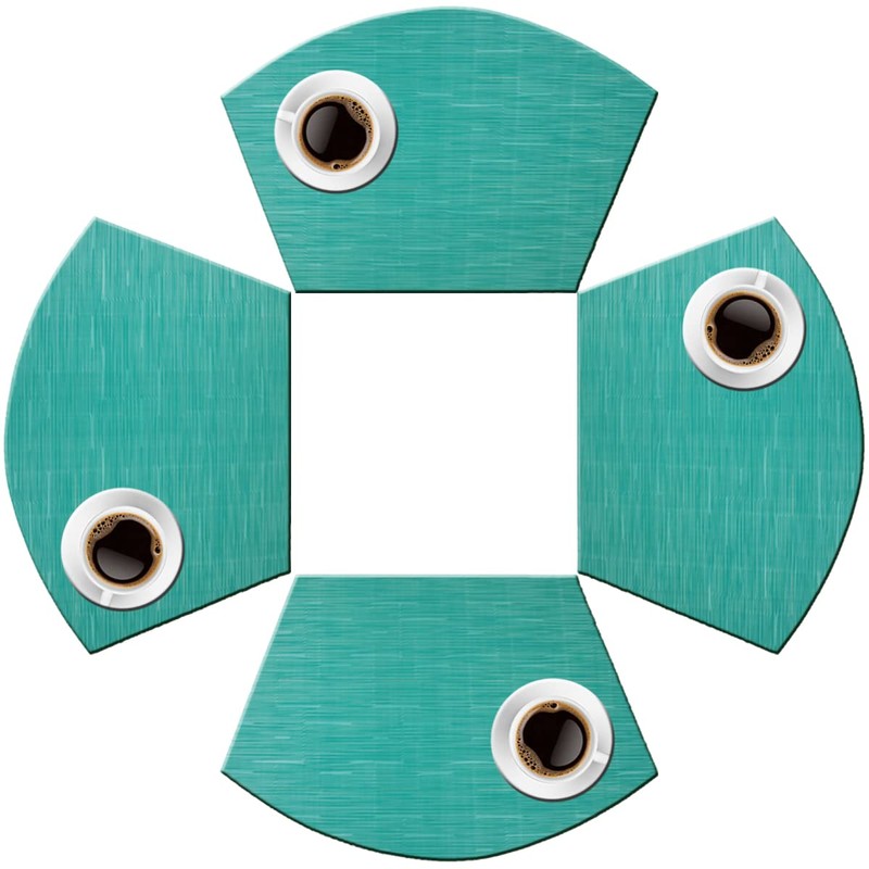 PIGCHCY Wedge Shaped Placemats for Dining Table Cross-Weave Washable Vinyl