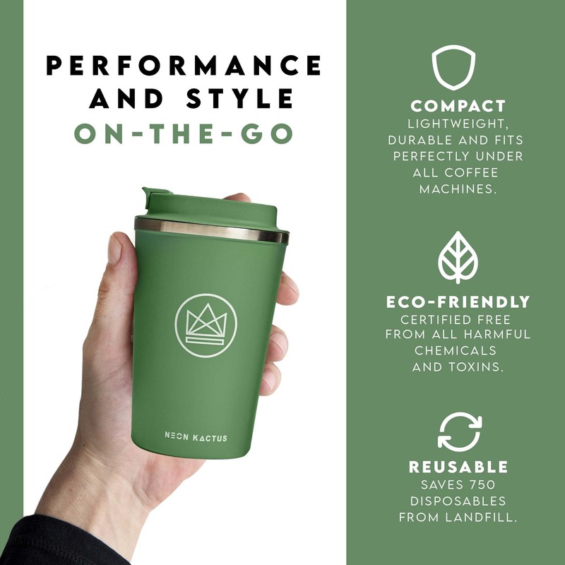 Neon Kactus Insulated Coffee Cup | Travel Cup | Double