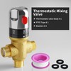 FUGO Thermostatic Mixing Valve, 1/2 NPT Solid Brass Temperature Control