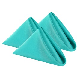 Cloth Napkins 17x17 inch Washable Polyester Dinner Napkins Soft Table Napkins for Wedding Party Dining Banquet(Turquoise,12PCS)