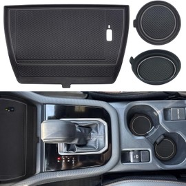 CIMOF Center Console Liner for Subaru Forester Accessories 2025, Cup Holder Mat, Charging Anti-Slip pad, Silicone Protective Interior, Dust-Free Trim, Rubber Decoration Insert (3pcs, Gray)