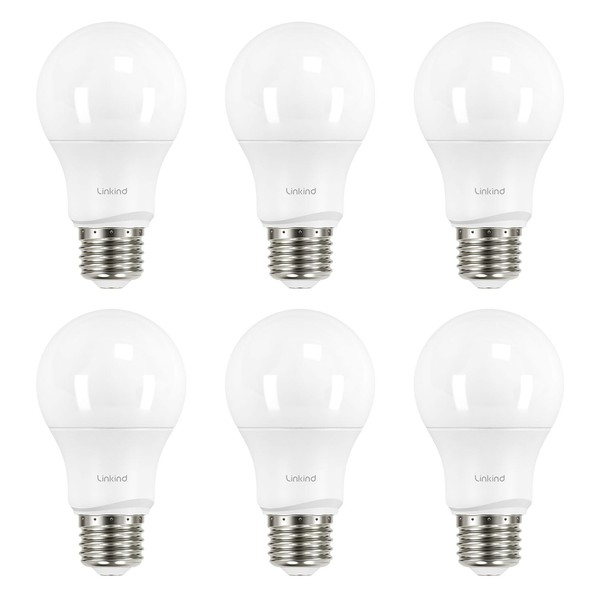 Linkind A19 LED Light Bulbs Dimmable, 60W Equivalent, 2700K Soft