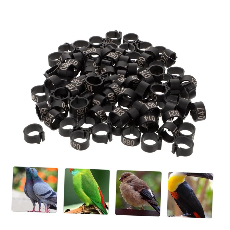 Hohopeti Pigeons Leg Rings 100 Pack Plastic Clip Rings for