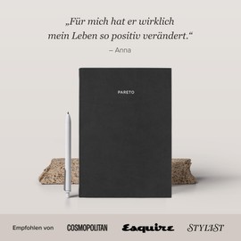 Pareto Planner 2025 - Perfectly Organised Achieving Goals, Increase Productivity, Develop Good Habits | Weekly Planner 2025, Book Calendar, Daily Planner, Success Journal | Black