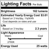 Satco 25G16 1/2/W Incandescent Globe Light, 25W E12 G16 1/2,