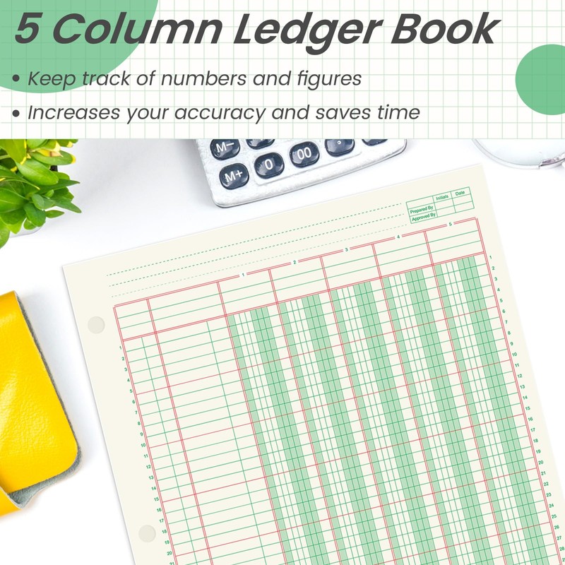 gisgfim 2 Pads 100 Sheets Columnar Analysis Pad 3 Hole