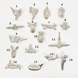 Silver Animal Metal Drawer Pulls Knobs Cupboard Bedroom Kitchen Upcycle (5. Flying Bat)