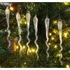 Toyland® Pack Of 6 - 15cm Glass Frosted Icicle Decorations