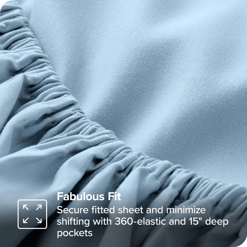 Bare Home Fitted Sheet + Pillowcase Set - Luxury 1800