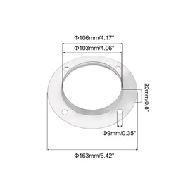 PATIKIL 4" Duct Connector Flange, 2 Pack Straight Pipe Exhaust Flange Stainless Steel Duct Mounting Plate for Heating Cooling Ventilation HVAC System