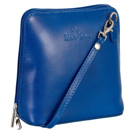 LiaTalia Genuine Vera Pelle Women Cross body Italian Leather Small Mini Shoulder Bag Handbag - ABBY [Electric Blue]