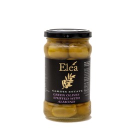 Sardis Estate Kalamata Green Olives Stuffed with Almond – Gourmet Greek Olives, 180g Drained Weight, No Additives or Preservatives, Perfect for Snacking & Entertaining