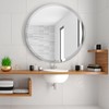 JENBELY 28 Inch Round Frameless Bathroom Mirror, Beveled Bathroom Mirror,