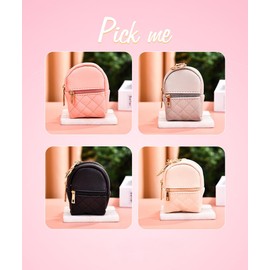 Mini Backpack Coin Purse Key Chain Women Coin Purse Change Wallet Coin Pouch Wallets Purse Keychain Mini Backpack Style Keychain, Grey, ONE SIZE