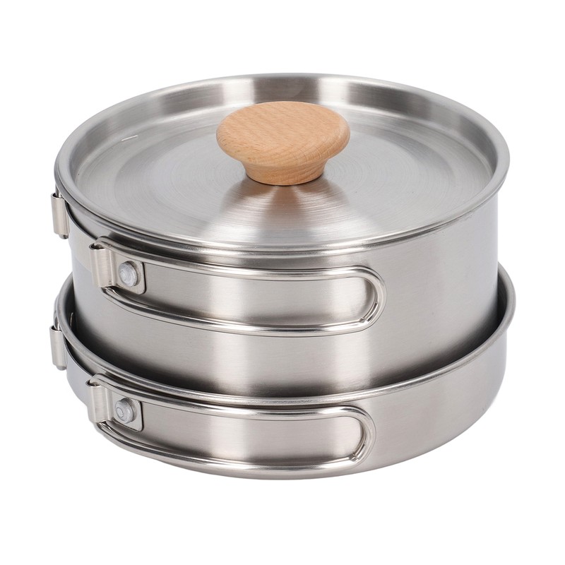 Cooking Pot and Pan Set 304 Stainless Steel Portable Camping