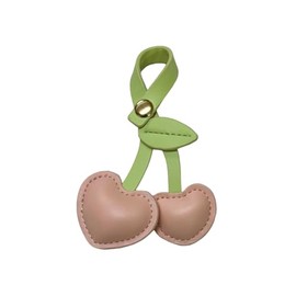 QRH Cute Cherry Bag Charms Fruit Leather Keychains for Purse Handbags-pink a