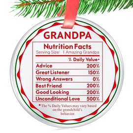 Christmas Ornament Gifts for Grandpa- Funny Gift from Grandson Granddaughter- Christmas Decorations