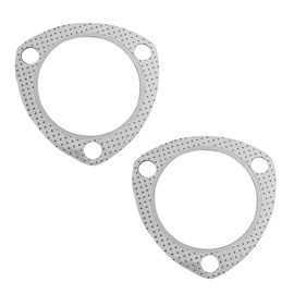 2PCS Car Exhaust Gasket, 2.25" 3-Bolt Exhaust Pipe Flange Gasket with SS Fire Ring, Replacement Exhaust Flange Gasket with High Temp Gasket Material for SUV Car Truck