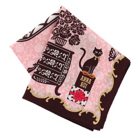 Blooming 109024-0003-01 Anna Sui Print Handkerchief Boutique (Pink) [100% Cotton] Women's Women's Approx. 19.7 inches (50 cm), Pink