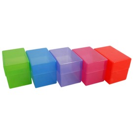 WestonBoxes Plastic Business Card Boxes - Holds 250 Business Cards - 70mm Deep (Mix, Pack of 8)