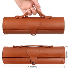 Shoe Shine Kit with PU Leather Sleek Elegant Case, 12-Piece Travel Shoe Shine Brush kit